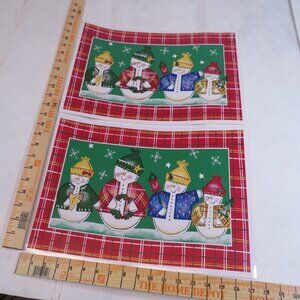 Snowman Family (2) Placemats Vintage Kmart 1990s